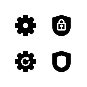 Security System Solid Icon Set for Web and App Interface vector
