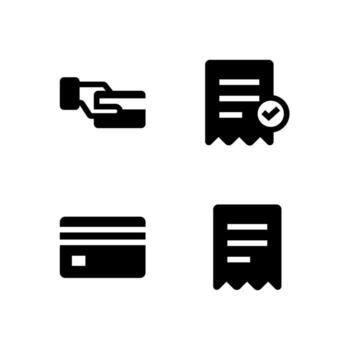 Payment Method Solid Icon Set for Web and App Interface vector