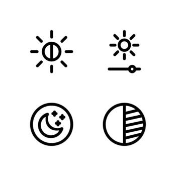 Theme Mode Line Icon Set for Interface Design vector