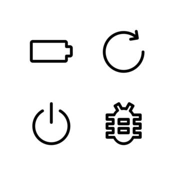 System Control Outline Icons for Interface Design vector