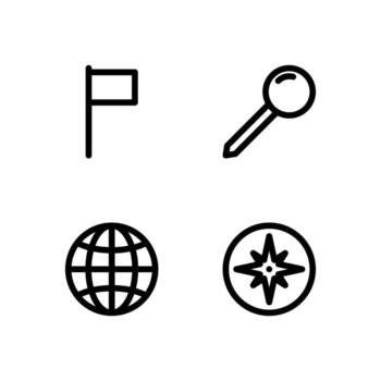 ubicación mapa línea icono conjunto para web y aplicación interfaz vector