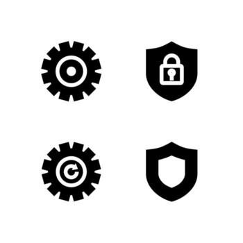 System Security Solid Icon Pack for Modern Applications vector