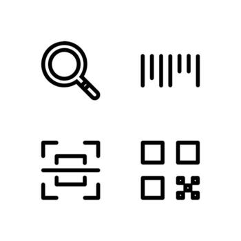 Code Scanner Outline Icons Collection for Dashboard vector