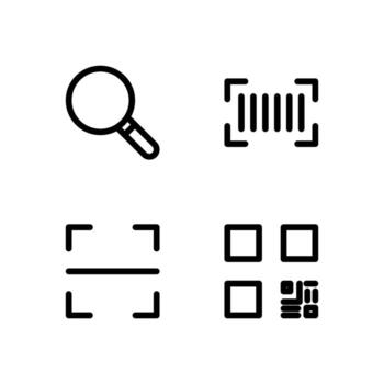 Scan Code Line Symbol Set for Digital Products vector