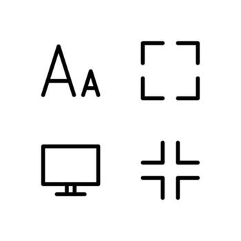 Display Control Line Icon Set for Web and App Interface vector