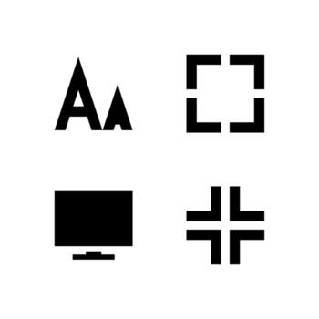 Display Control Solid Icon Set for Web and App Interface vector