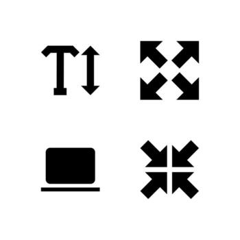 Display Settings Solid Icon Set for Digital Products vector