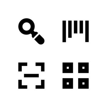 Search Scan Solid Icon Set for Web and App Interface vector
