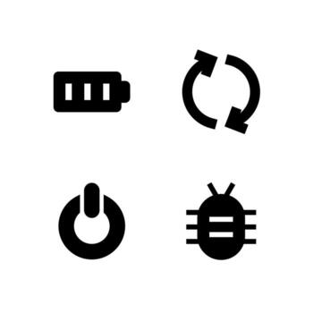 System Control Solid Icons for Interface Design vector
