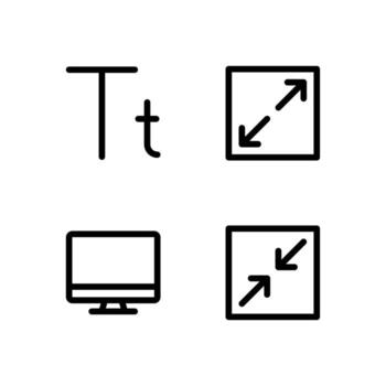 Display Settings Line Icon Set for Digital Products vector