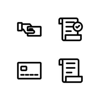 Payment Method Line Icon Set for Web and App Interface vector