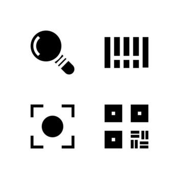 Code Scanner Solid Icons Collection for Dashboard vector