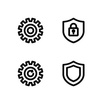 System Security Line Icon Pack for Modern Applications vector