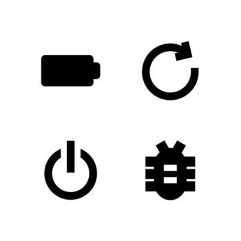 Power System Solid Icon Set for Web and App Interface vector