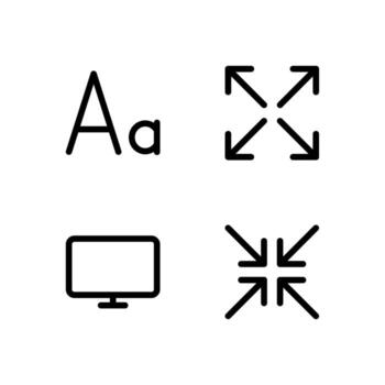 Screen View Line Icon Set for Dashboard vector