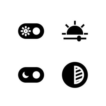 Theme Mode Solid Icon Set for Interface Design vector