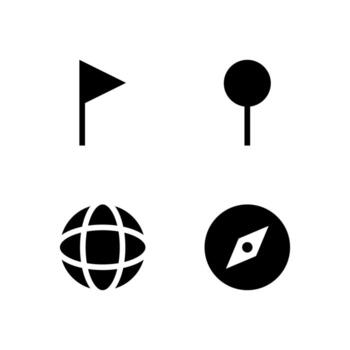 ubicación mapa sólido icono conjunto para web y aplicación interfaz vector