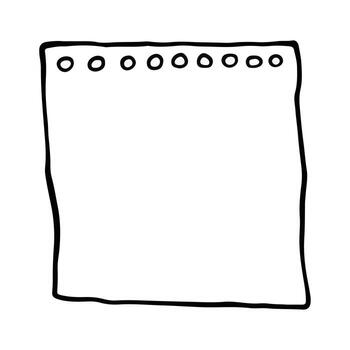 Hand drawn doodle sketch of a single sheet of paper vector