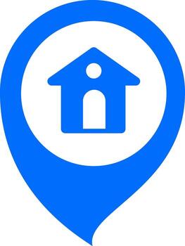 Pin home map pin illustration representing location and navigation on a modern digital map vector