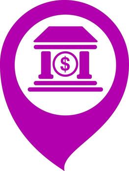 Pins Bank map pin illustration representing location and navigation on a modern digital map vector