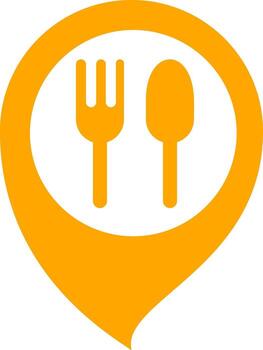 Pins foods map pin illustration representing location and navigation on a modern digital map vector
