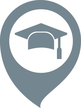 Pins University map pin illustration representing location and navigation on a modern digital map vector