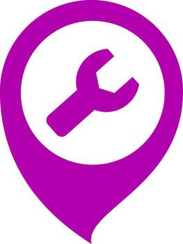 Pins Service map pin illustration representing location and navigation on a modern digital map vector