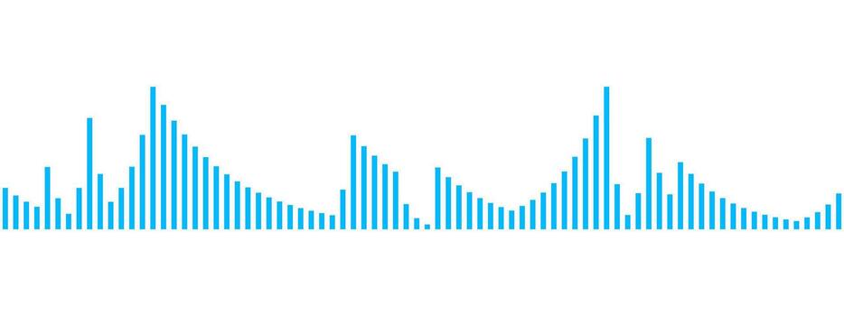 Blue graph icon representing data analysis and business stability. illustration of chart and analytics showing consistent financial performance. vector