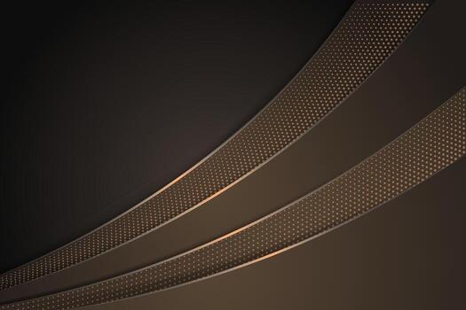 Abstract brown gradient background with curve design. Halftone circle pattern use light brown. Horizontal layout. vector