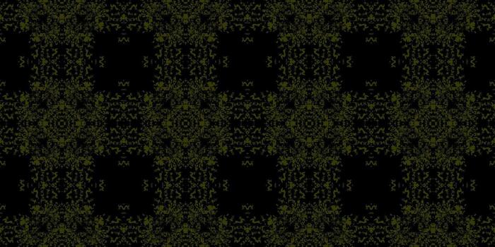 sin costura resumen remolino y salpicar modelo teja. verde ornamental simétrico diseño. intrincado gótico mandala motivo tela impresión vector