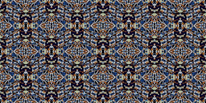 Decorative Abstract Pixelated Textile Pattern. Mosaic Art Wallpaper Background. Seamless Abstract Kaleidoscope Shard Pattern. Intricate Symmetrical Repeating Geometric Texture vector