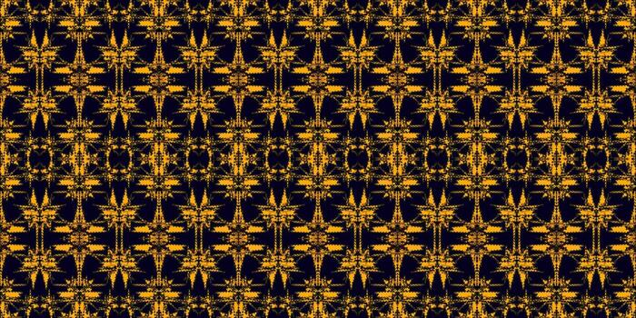 Wallpaper in the style of abstract. Seamless pattern background. yellow in dark abstract ornament. Graphic pattern for fabric, wallpaper, packaging. Ornate Damask ornament vector