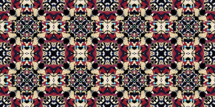 granate y beige florido caleidoscopio sin costura modelo. lujoso resumen simétrico damasco Enlosables antecedentes. barroco o victoriano estilo resumen lujo antecedentes vector