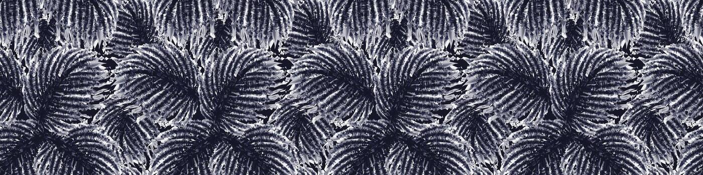 Seamless Dark Blue and White Abstract palm foliage Pattern. Contemporary Abstract Pattern. Deep Navy and White Abstract Brushstroke Repeat vector