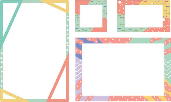 Geometric Frame Set with Abstract Pastel Patterns For Poster, Banner. vector