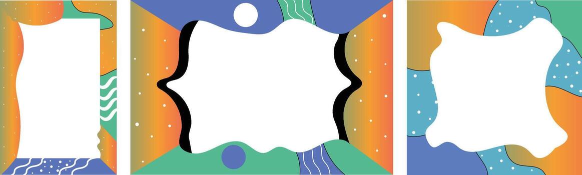 Gradient Abstract Fluid Frames. Modern Artistic Shape Borders for Poster, Story, and Web Banner Templates vector