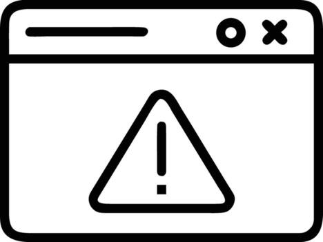 Website window with error alert icon warning notification vector
