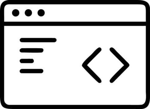 negro código editor ventana contorno con puntos y soportes vector