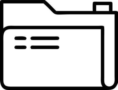 negro carpeta icono con horizontal líneas en blanco antecedentes vector