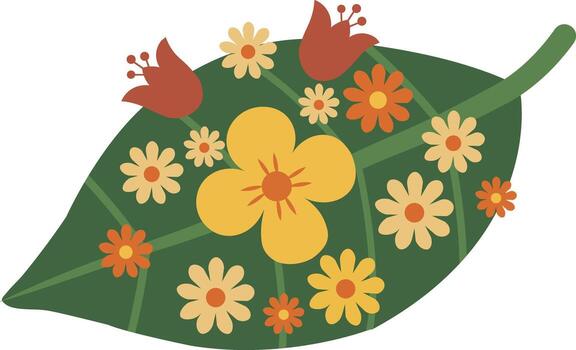 hoja con clasificado vistoso floral modelo vector
