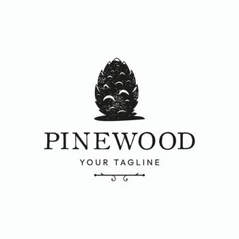 A classic label design using a finely detailed pinecone illustration, vintage borders, and elegant typographic hierarchy for a timeless artisan look. vector