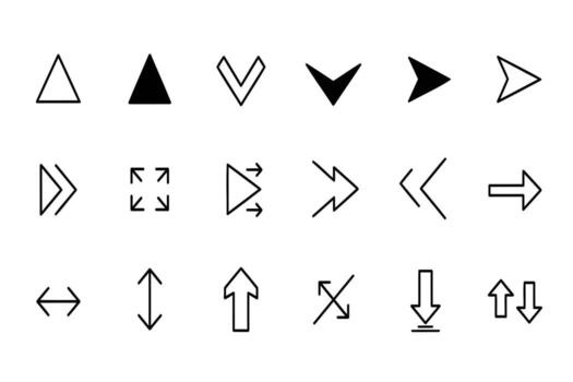 esencial direccional navegación íconos para moderno interfaces y digital diseño proyectos vector