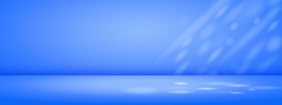 Blue studio background with sun rays. Limbo bg for product presentation. Modern banner with empty space for advertising text. vector