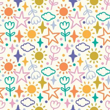 resumen sin costura modelo. garabatear modelo vector