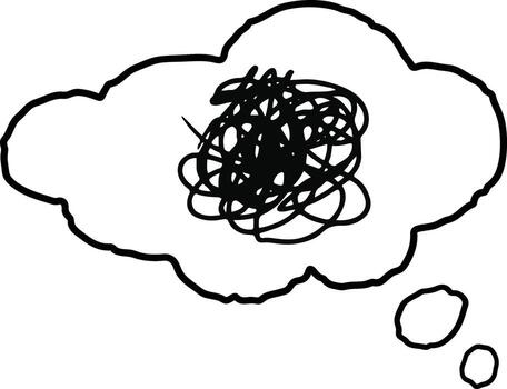 thought bubble scribble doodle drawing design element vector