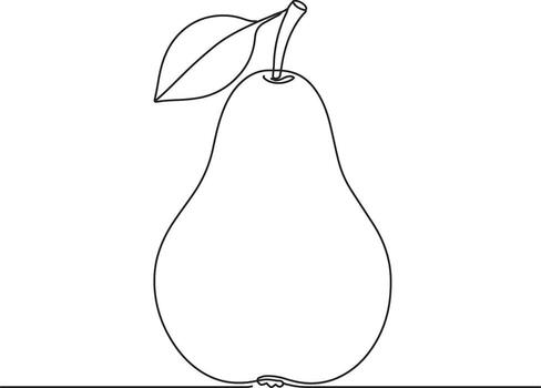 elegant continuous single line pear drawing vector