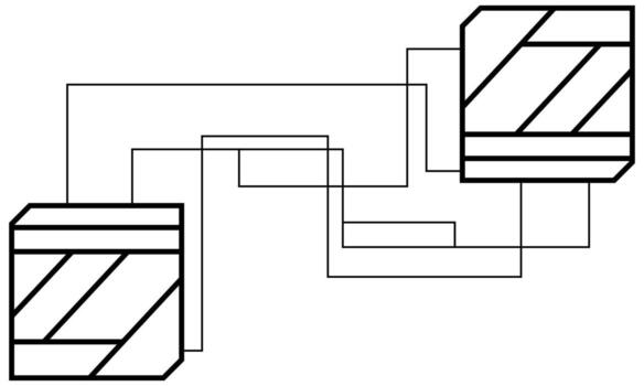 Flat Aesthetic Background with Linear Shapes vector