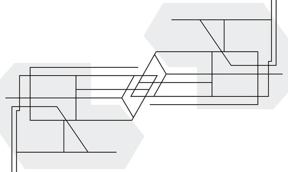 A diagram of a computer with two lines vector