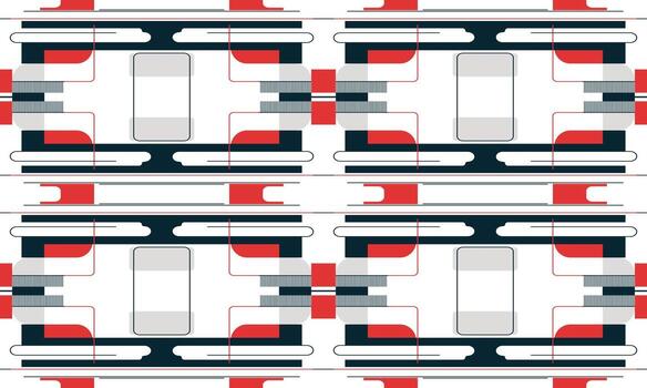 un modelo de rojo, blanco y negro cuadrícula vector