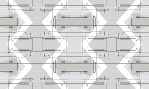 A gray and white geometric pattern with a square shape vector